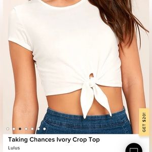 Lulu’s Taking Chances Ivory Crop Top